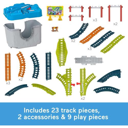 Thomas & Friends Toy Train Tracks Set, Connect & Build Bucket, 34-Piece Expansion Pack for Diecast & Motorized Trains, Age 3  Years (Amazon Exclusive)