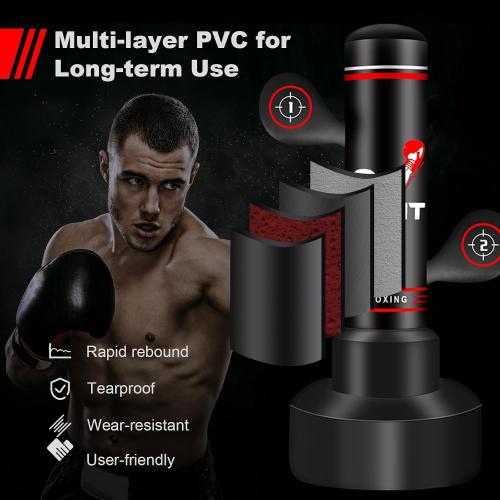 Heavy Punching Bag for Adults Teens, Boxing Bag with Gloves, Pump
