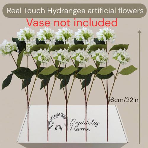 Small Faux Hydrangea Flowers 5 Stems (15 Heads) For Table Decor