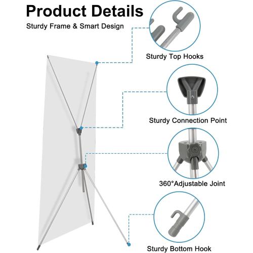 Yose X Banner Stand, Fits Posters 23–32 Wide & 63–78 Tall, Adjustable Retractable Banner Stand with Sturdy Aluminum Tripod, Carbon Fiber Arms & ABS Parts, Banner Holder for Business Events & Outdoor Marketing (1 Pack )