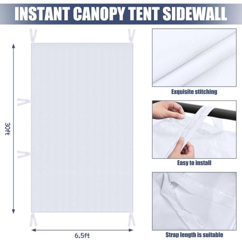 White Amylove 4 Pcs 10x10 ft Canopy Replacement Top Cover with 4 Removable Side Walls, Waterproof Sunshade Top for Outdoor Camping Events, and Privacy (Canopy Not Included)(White)