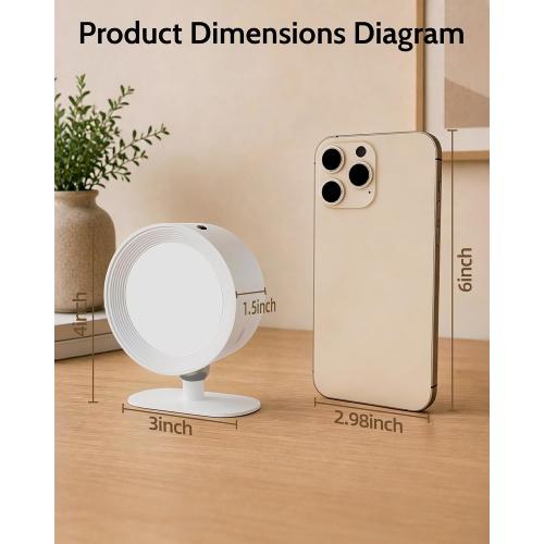 LED Wall Mounted Lights, Rechargeable Wall Sconces, 3 Color Temps, Remote & Touch, 360° Rotating and Dimmable for Bedroom, Bedside & Reading (White, 2 Pack)