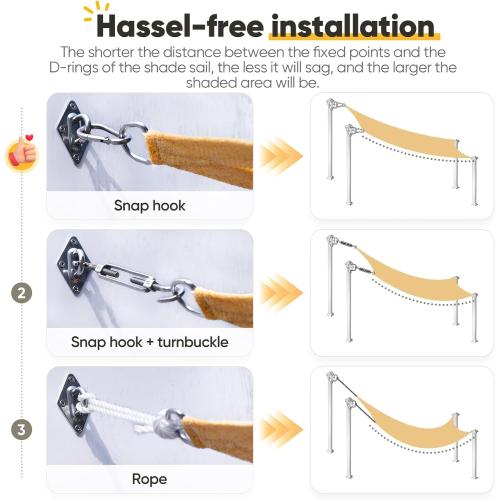 Quictent 20x16ft Rectangular Sun Shade Sail 185G HDPE Canopy 98% UV Block Outdoor Patio Garden Commercial Deck with Hardware Kit (Sand)‼️missing kit‼️