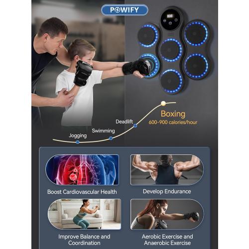 Music Boxing Machine for Adult, Wall Mounted Smart Bluetooth Boxing Music Machine, Ideas Gifts for Kids Women and Mens