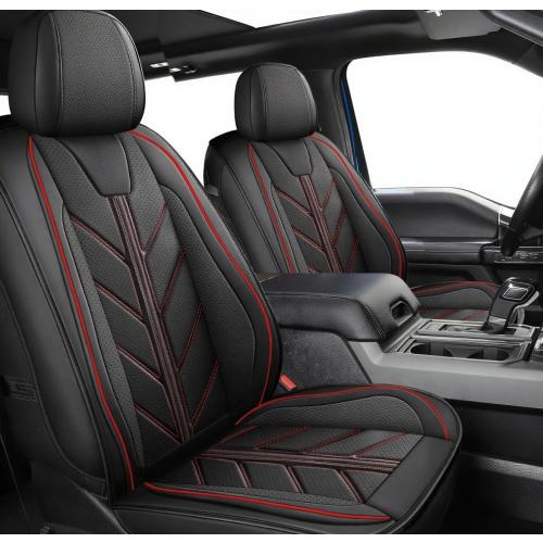 Car Seat Covers for 2009-2026 Ford F150 SuperCrew & 2017-2026 F250 F350 F450 Super Duty, Custom-Fit Faux Leather Truck Seat Cushions, Airbag Compatible, Non-Slip