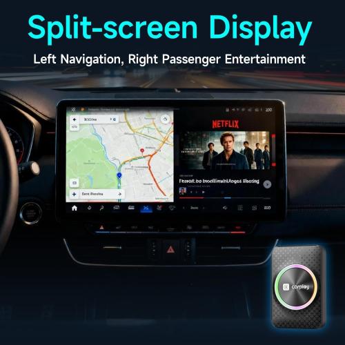 Wireless CarPlay Adapter Magic Box,Streams Netflix YouTube TikTok HDMI Output Dual-Band WiFi 4K Video Support Compatible with OEM Wired CarPlay & Android Auto (4GB RAM 32GB ROM)