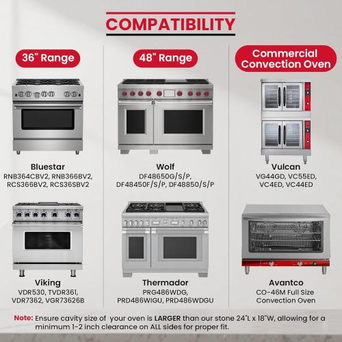 Size 24x18 Color beige Unicook Extra Large Pizza Stone 24”x18” for X-Large Home Ovens and Commercial Ovens, Rectangular Baking Stone, Ideal for Baking Crispy Pizzas, Bread and Cookies, Heavy Weight 16.6 lbs
