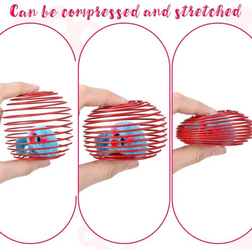 5Pack Cat Spring Toys with Plush Balls, Colorful Wire Springs for Cats with Steel Wire Springs (Random Colors)