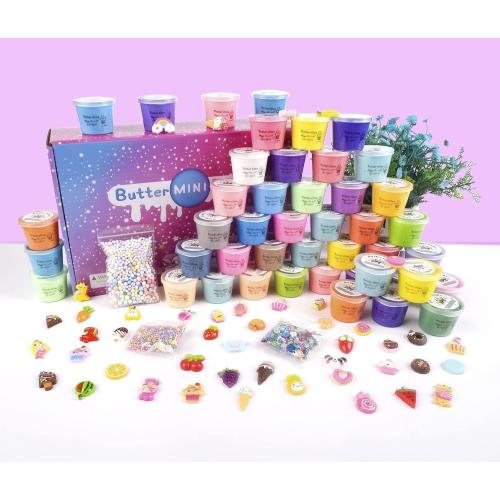 45 Pack Mini Butter Slime Kit, Scented Slime Party Favor Gifts, Soft & Non-Sticky, DIY Putty Toys for Kids, Stress Relief Toy, Classroom Reward for Girls Boys Easter Basket Stuffers