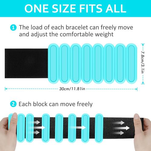 Adjustable Wrist & Ankle Weights Set of 2(1Lbs Each), Premium Silicone Wearable Weight Bracelets, Fits for Yoga, Pilates, Home Gym Workout, Dance, Pool Exercises, Jogging, Cardio, Strength Training