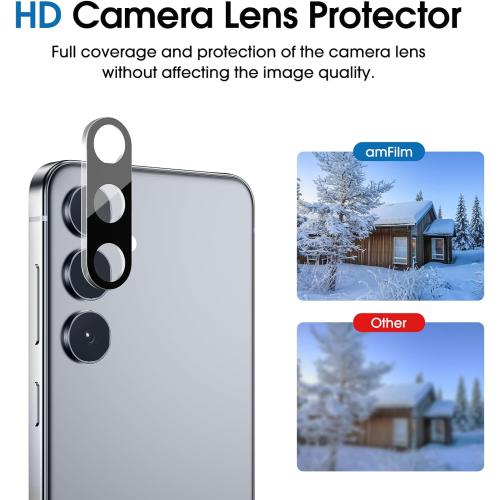 amFilm Auto-Alignment OneTouch for Samsung Galaxy S25 /S25 Plus 6.7 Privacy Screen Protector   Camera Lens Protector, Tempered Glass, 30 seconds Installation, Bubble Free, Privacy Protection 2 2 Pack