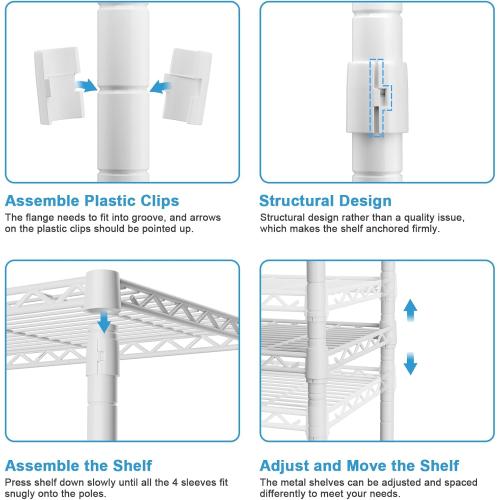 Ulif H4 Portable Closets, 4-Tier Metal Clothes Garment Rack for Bedroom and Cloakroom, Clothing Closet Storage and Organizer Wardrobe, 35.4 W x 14 D x 76.4 H, White