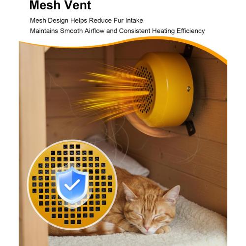 Dog House Heater with Adjustable 400W/800W Power, Pet Warmer for Kennels Chicken Coops Rabbit Hutches, Wall Mounted with Overheat Protection and 9.8ft Anti-Bite Cord
