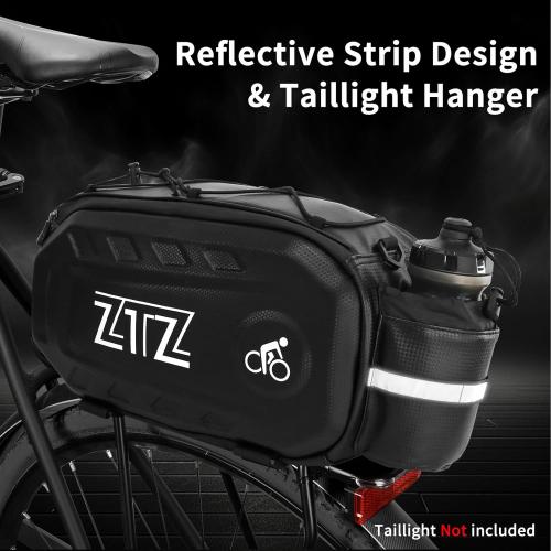 ZTZ 2025 Upgraded Biking Universal Bike Bags - 10L/17L Hard Shell Bike Bag with Perfect Size and Made of 100% PU & EVA, Bike Rack Bag with Reflector, Hand Strap for Commuter Travel Outdoor