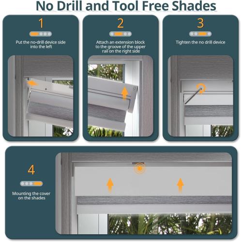 Motorized Blinds No Drill Automatic Cordless Roller Shades for Windows - Electric Smart Blinds with Remote Control (Black, 31 x 72)