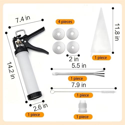EooUooIP Churro Maker Machine Kit, Large & Durable 15 Churro Gun with Hollow Churro Disc, Maquina Para Hacer Churros, Churreras Para Churros, Churro Maker Machine, Cookie Press, Gifts for Christmas