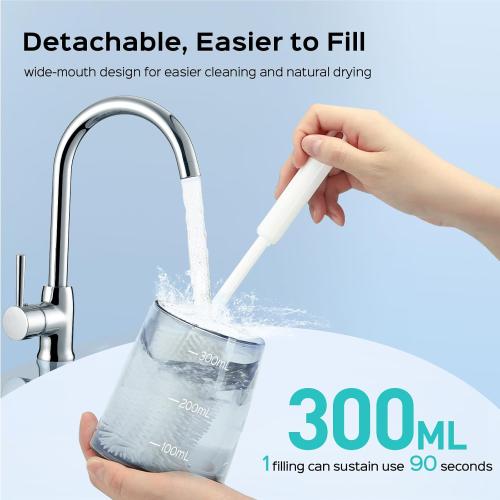 COSLUS C30 Water Dental Flosser Pick for Teeth: 4 Modes Cordless Portable 300ML Larger Tank Water Teeth Cleaner IPX7 Waterproof Flossing Cleaning Picks for Home Travel Black