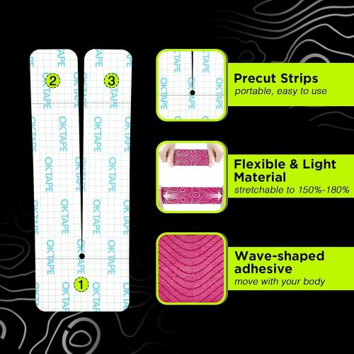 OK TAPE Precut Y-Shape Kinesiology Tape for Shoulder, Knee, Back, 10 Pcs, K Tape Strips, Provide Support & Relieve Discomfort, Water-Resistant Elastic Athletic Tape (3.5 x 10, Beige)