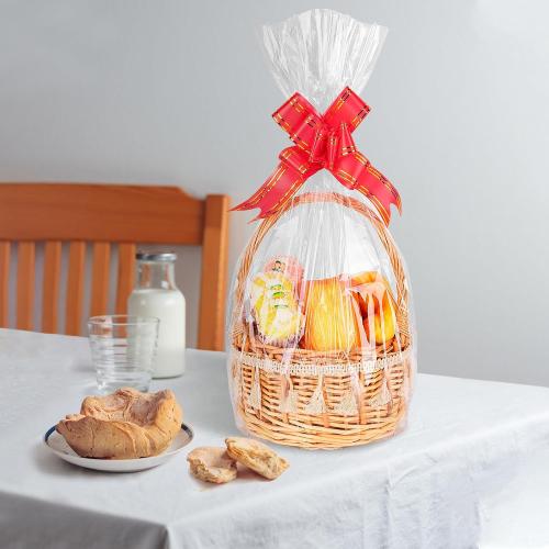 10Pack Clear Basket Bags,Large Cellophane Gift Bag For Baskets,16x24 Inch Cellophane Bags,2 Mil Thick,For Gift Giving, Packaging Products,Fits a 9 Inch Round Tray or 7 Inch Square Box With Ease