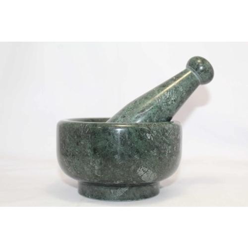 Mortar Pestle Marble Set Grinder Herb Spice Stone Natural Green Pill Crusher HD5