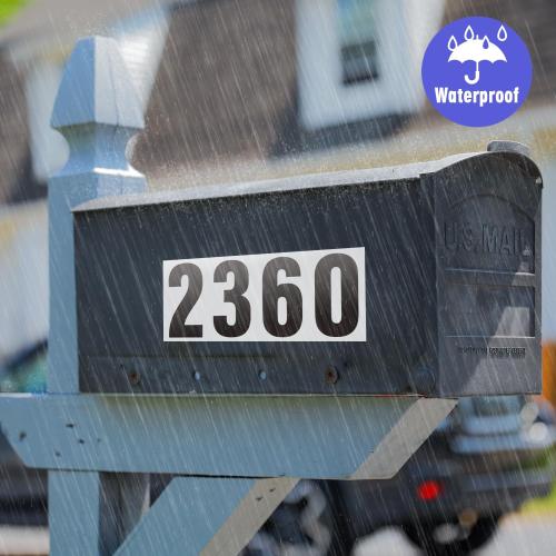 3 inch Self Adhesive Numbers for Mailbox, House Numbers, Reflective Mailbox Number, Trash Cans Number, for Outside, 60 PCS (Black/White)