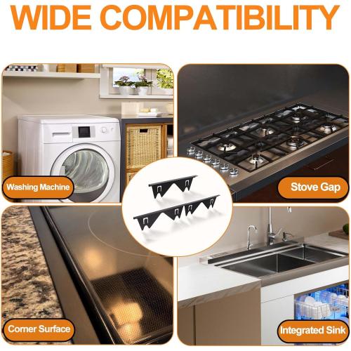 Stove Gap Covers Stainless Steel,2 Pack Stove Gap Filler,Stove Guard for Gas Stoves Oven Counter Side Gap, Retractable Length 13.8 to 27.5, Width 0.79,Heat Resistant and Easy to Clean