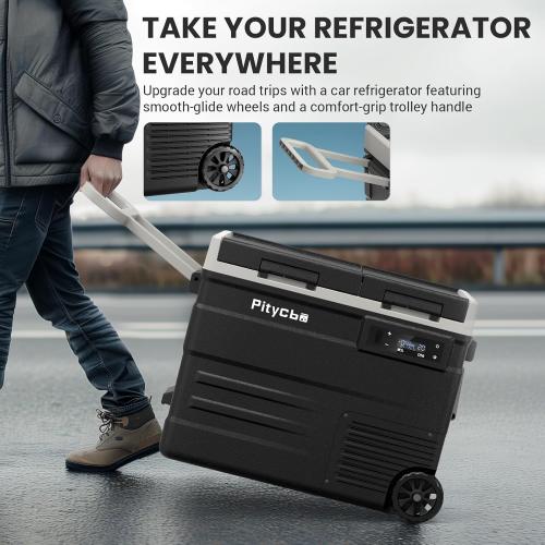 Car Refrigerator 12v Portable Fridge for Car, Auto 53 Quart Dual Zone Freezer Compressor Cooler, -4℉—68℉ 12/24V DC 100~240 Volt AC for Truck, Camping, Travel, Vehicles, RV
