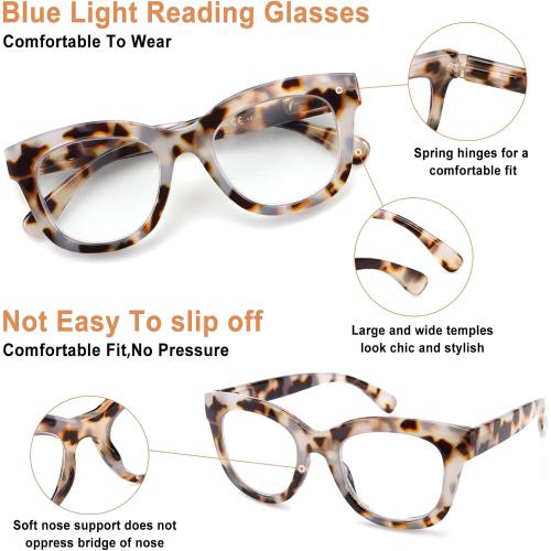 Progressive Multifocus Reading Glasses for Women Men Blue Light Blocking Computer No Line Multifocal Readers