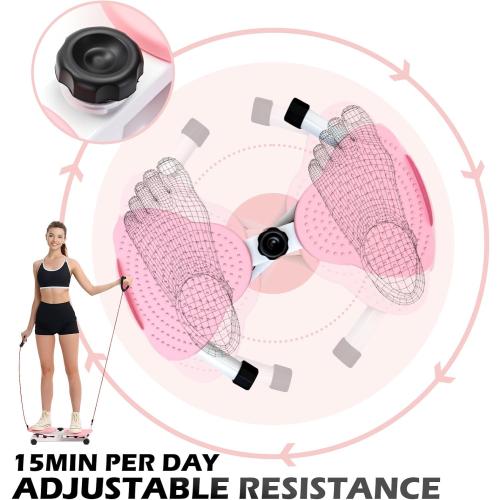 Waist Twister Board,Ab Machine Exercise Twist Boards with 300 lbs Weight Capacity,Waist Sculptor Twist for Slim Waist and Core,Noiseless Balance Board Home Gym Exercise Equipment (Pink)