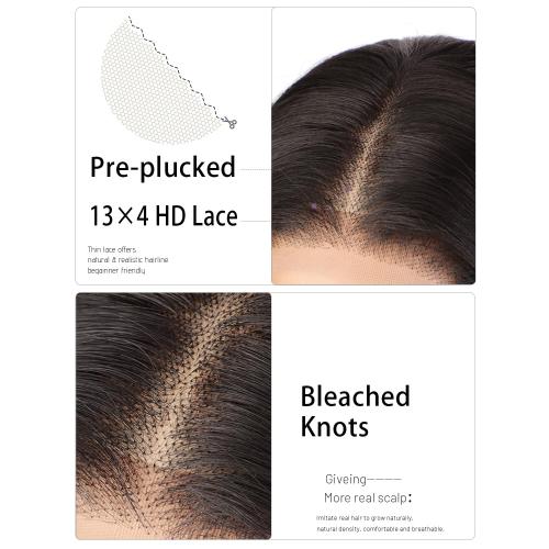 Chocolate Brown Lace Front Wig 13x4 HD Glueless Brown Wigs Pre Plucked for Beginners Synthetic Lace Front Wig for Women Long Layered Wave Wig 26inch