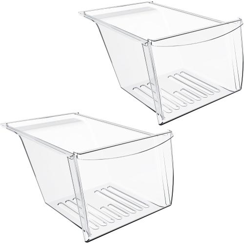 HECASA 2 Pack 240337103 Refrigerator Crisper Drawer Compatible with Kenmore Frigidaire Fridge Drawer Refrigerator Pan Shelf 240337102 240337105 240337107 240337108 240337109 Replacement Only