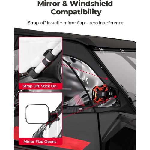 KEMIMOTO 2024 2025 2026 XP 1000 Soft Cab Enclosure with YKK Zipper Compatible with Polaris RZR XP 1000 2 2024 2025  Side Upper Door Window Water-resistant Cab Enclosure Upper Windshield Accessories