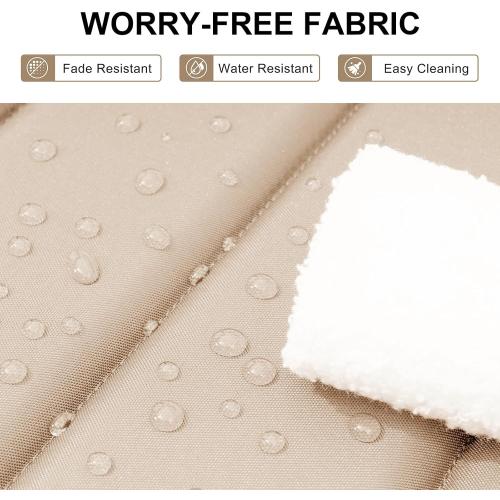 Crestlive Products Chaise Lounge Cushion Outdoor Set of 2, Foldable Waterproof Pool Lounge Chair Cushions with Straps, Lounger Cushions for Outdoor Furniture, 80''Lx26''W (Beige)