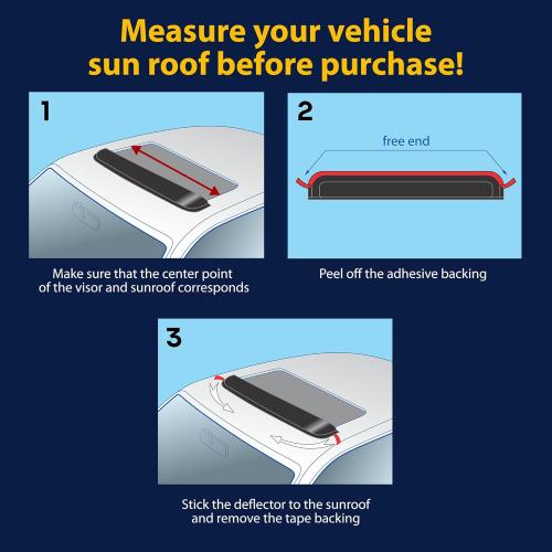 Goodyear Shatterproof Sunroof Wind Deflector 37.8, Tinted Sun and Moonroof Visor for Deflecting Noise, Rain, and Windy Weather, Car Accessories, Sun Shade Light Tint - GY004900