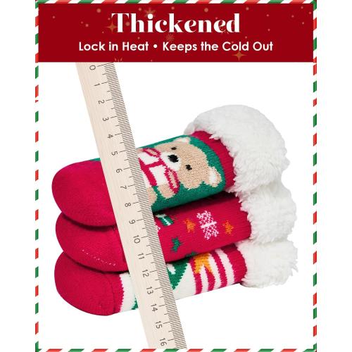 Century Star Toddler Girls Boys Christmas Socks with Grips Cotton kids Slipper Socks Baby Winter Non Slip Fuzzy Sock