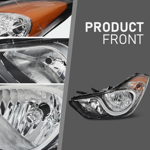 Headlight Halogen Headlamp w/o Bulbs Fit for Hyundai Elantra 2011-2013 Driver and Passenger Side US
