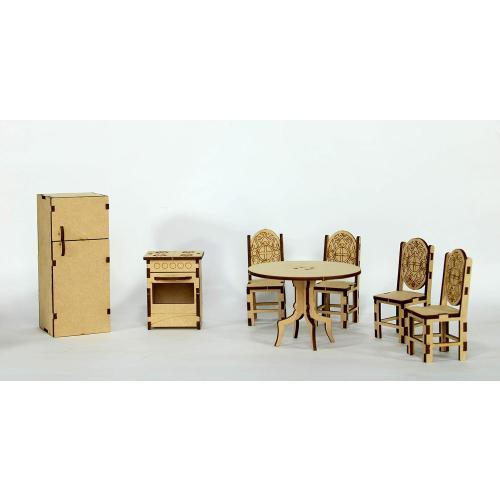 StonKraft Wooden Miniature Furniture - Home Decor, Construction Toy, Modeling Kit, School Project - Easy to Assemble (Extended Furniture)