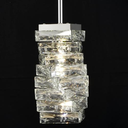 Modern Crystal Pendant Light Bathroom LED Chrome Mini Pendant Lights Kitchen Island, 8W, 4000K, NOT Dimmable