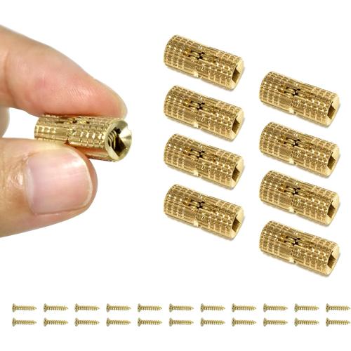 8Pcs Brass Barrel Hinges Hidden Invisible Cabinet Furniture Hinges, 8mm 180 Degree Opening Angle Concealed Furniture Hinges for DIY Jewelry Box Hand Craft