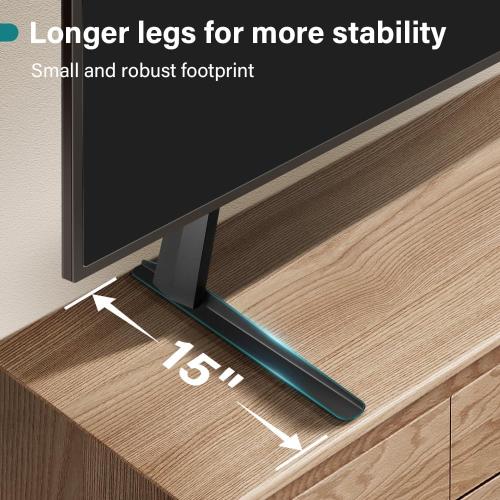 Black Universal TV Stand Tabletop for 27 to 65 inch LCD Flat Screen TV,Max VESA 800 x 400mm, Height Adjustable TV Base Holds up to 88lbs