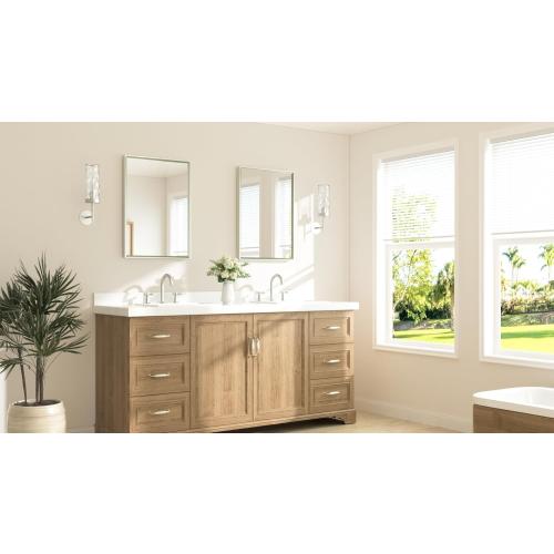 TETOTE Brushed Nickel Mirror 22 x 30 Rectangle Beveled Frame Bathroom Vanity Mirror for Over Sink Brushed Nickel, Tempered Glass, Stronger Frame, Modern Farmhouse Bedroom, Entryway