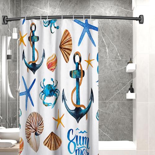 Black Curved Shower Curtain Rod 33-78 Inches Adjustable Splicing Design Need To Drill Shower Rods Curved Round Bowed Rust proof, Premium Stainless Steel Shower Curtain Rod for Bathroom, Bathtub, Stall