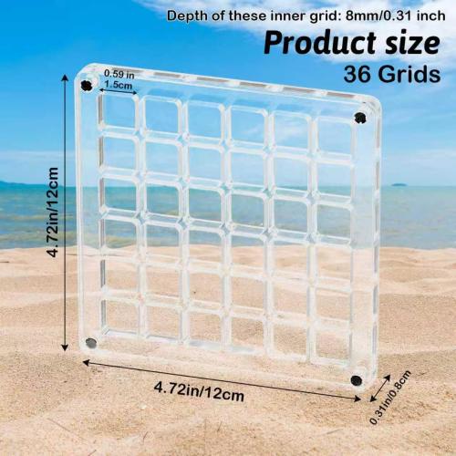 Artlunar 36 Grids Acrylic Display Box - Clear Shadow Box for Seashell, Rock, and Thimble Collection, Mini Trinket Shelf Organizer for Collectors