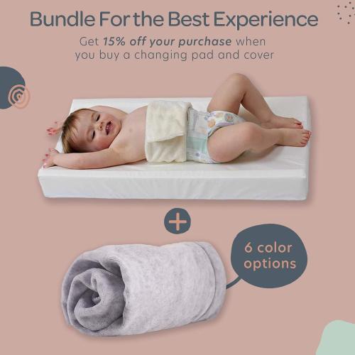 Baby Changing Pad with Secure Strap 32 x 16, Changing Diaper Mat for Table Dresser Change Station Soft, White
