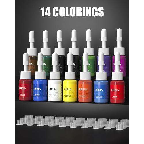 Tattoo Kit Tattoo Gun Complete Wireless Tattoo Machine Kit 2 Tattoo Batteries 20 Cartridge Needles 14 Ink Color Set for Supply RNP28KIT-1