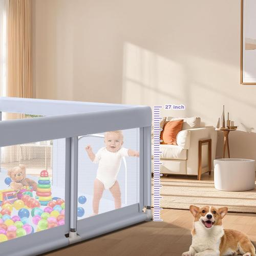 Baby Playpen 74x50 in PlayPen for Babies and Toddlers, Large Play Yards for Indoor & Outdoor with Zipper Gates, Breathable Mesh with Mat