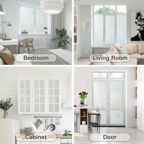Haton Window Privacy Film, Frosted Glass Static Cling Sun Heat Blocking Window Clings, Frosting Opaque Coverings, Vinyl Removable Stickers Tint for Home Door Office, Non Adhesive 23.6 x 78.7