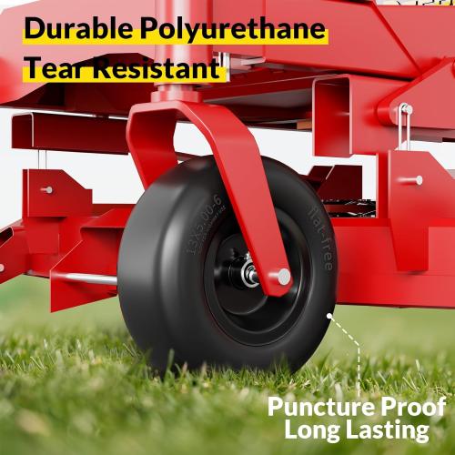 13x5.00-6 Flat Free Lawn Mower Tire and Wheel, 13x5x6 Solid Front Tires for Zero Turn Mower, 500Lbs Load, 3/4, 5/8 and 1/2 Bearings, 4.33-6.73 Hub Spacers, 2Pack Black, TRK-TIR-1356FFBK