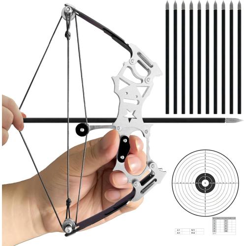 Archery Bow Set Left and Right Hand Compound Bow Hunting Bow Metal Material Catapult RH/LH for Practice Archery