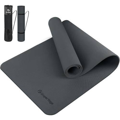 Gruper Yoga Mat Non Slip, 72L x 24W x 0.24/0.32TH, Anti-Tear Exercise Mat with Carrying Strap and Bag, Pro TPE Yoga Mats for Women, Workout Mats for Home, Pilates and Floor Exercises